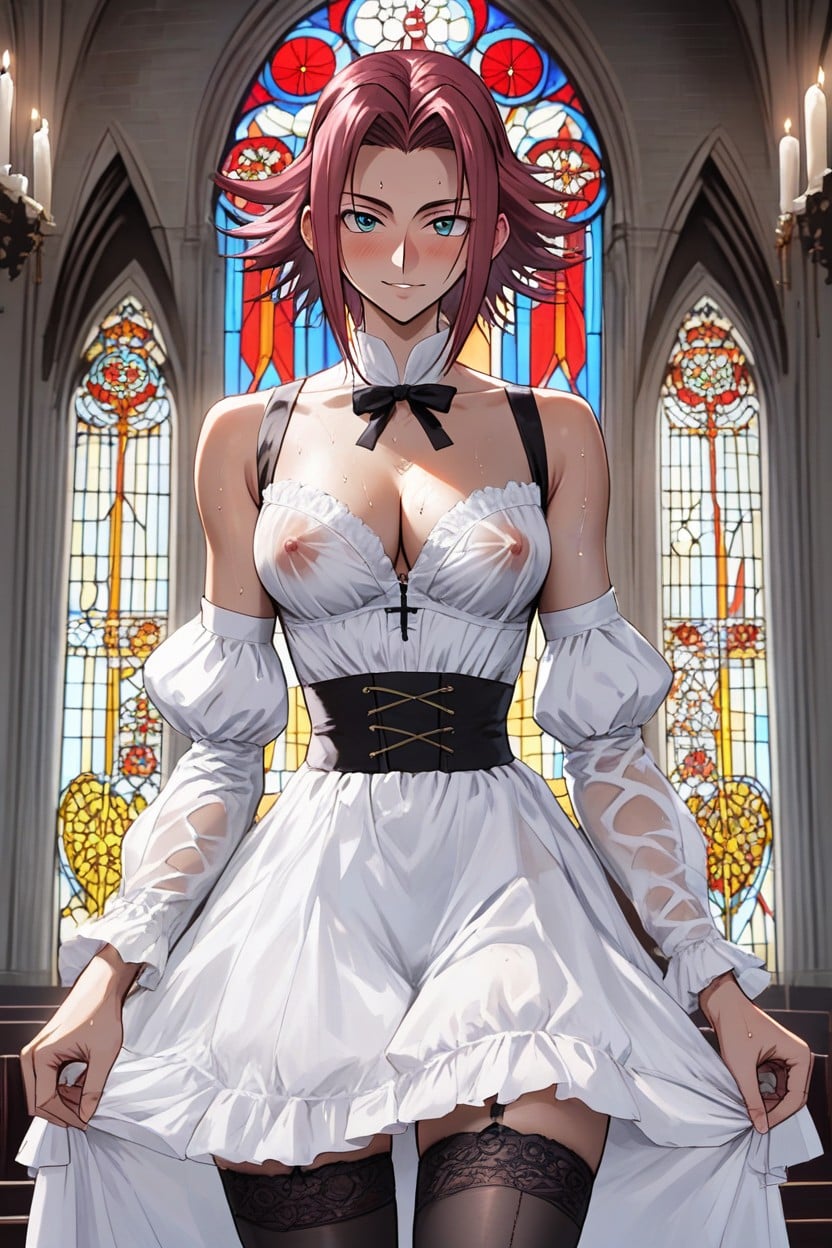 Blushing, Cleavage, Model Hentai AI Porn