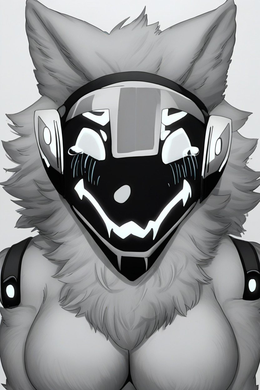 Wolf, Protogen, Happy Crying Furry AI Porn