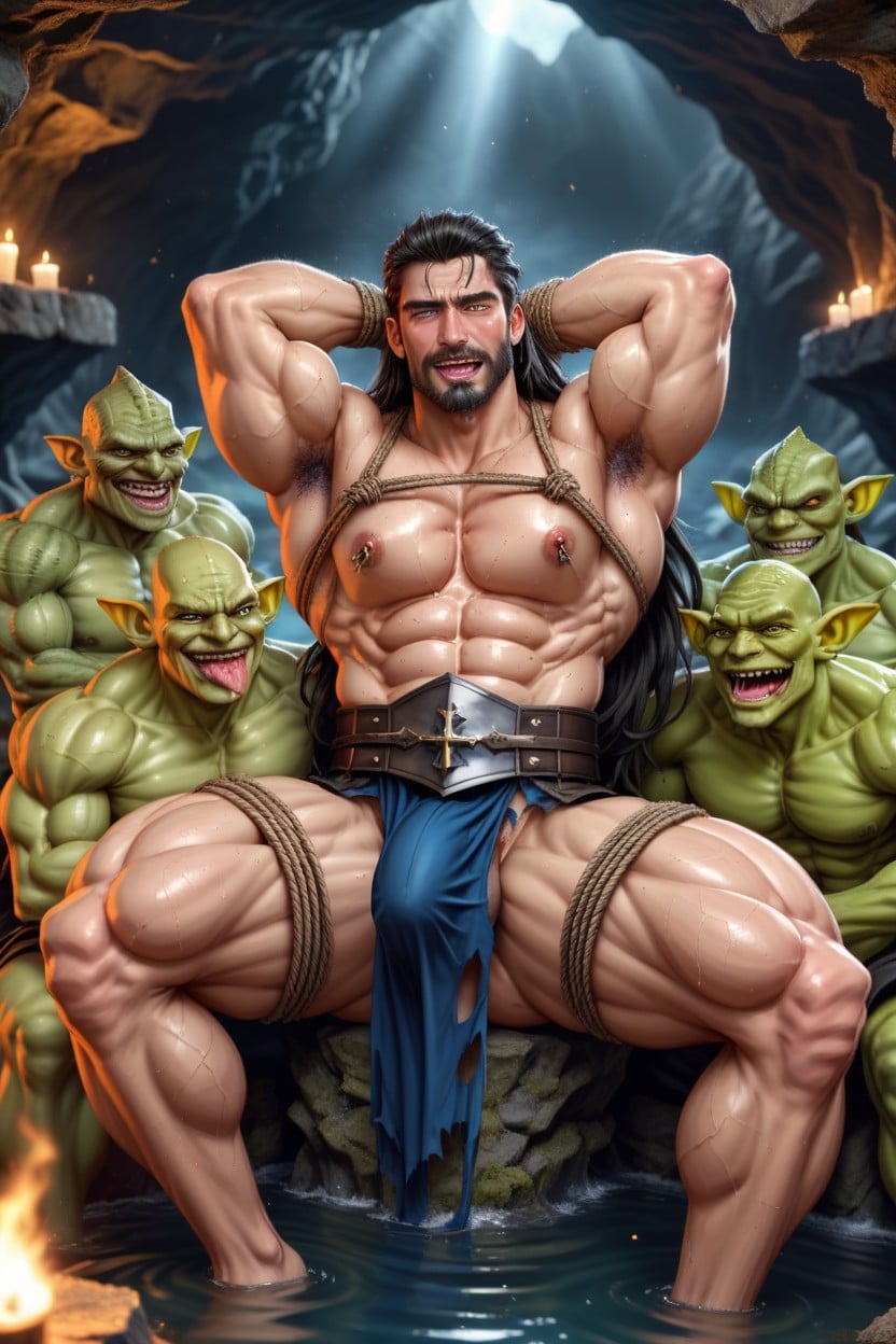 Agressive Sex, A Sexy Beefy Muscular Fantasy Knight, Extremely Large Ass AI Gay Porn