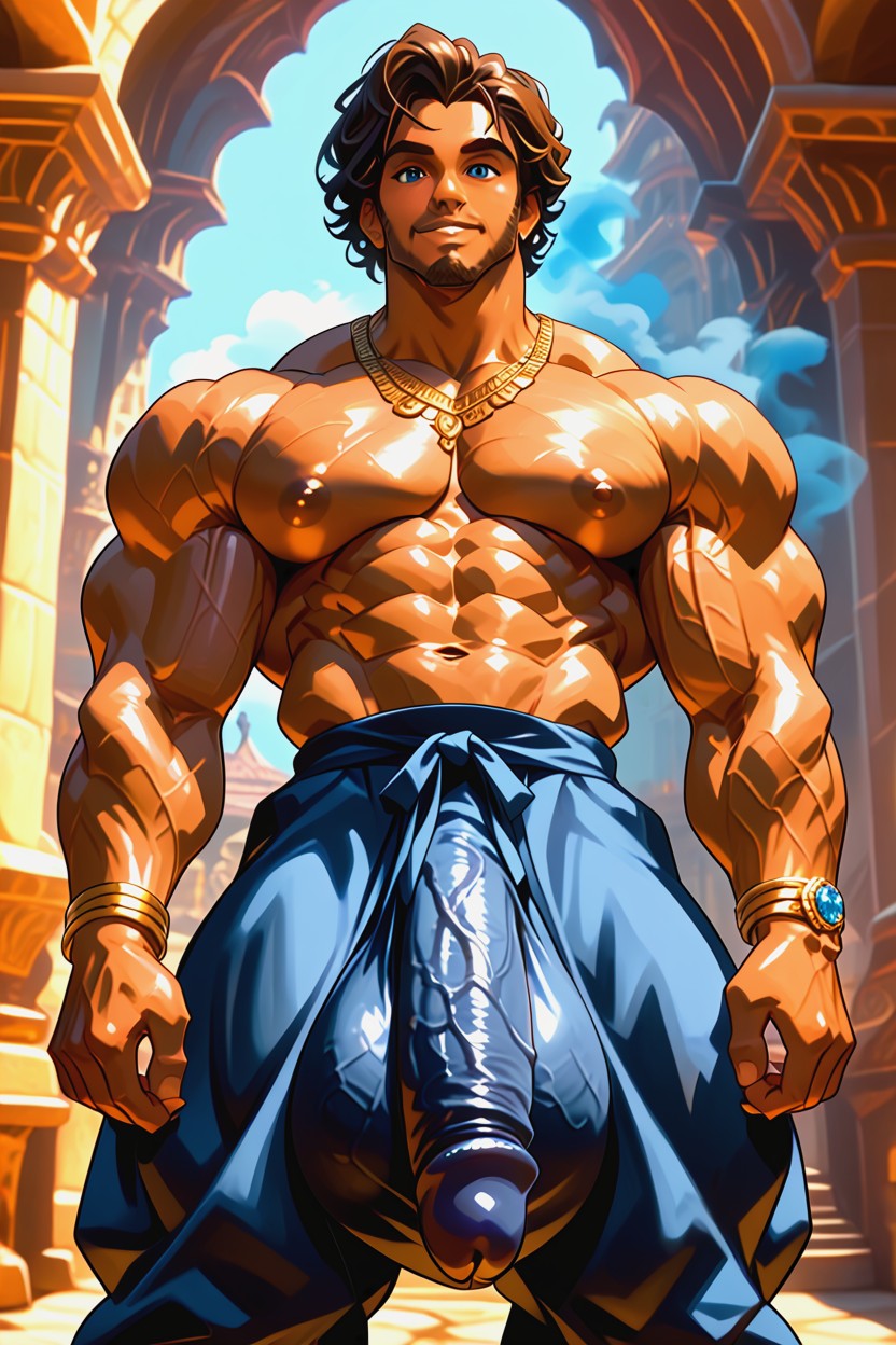 Hyper Muscles, Large Nipples, Huge Pecs ゲイAIポルノ