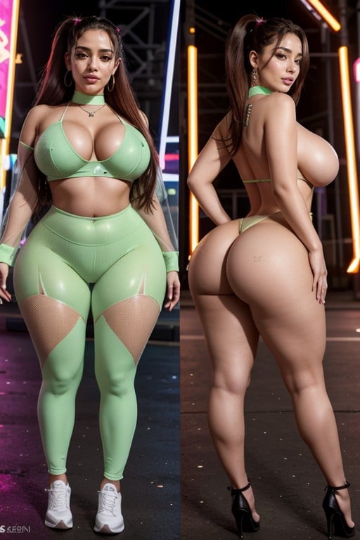 Split Screen, Ponytail, Maybae AI Porn