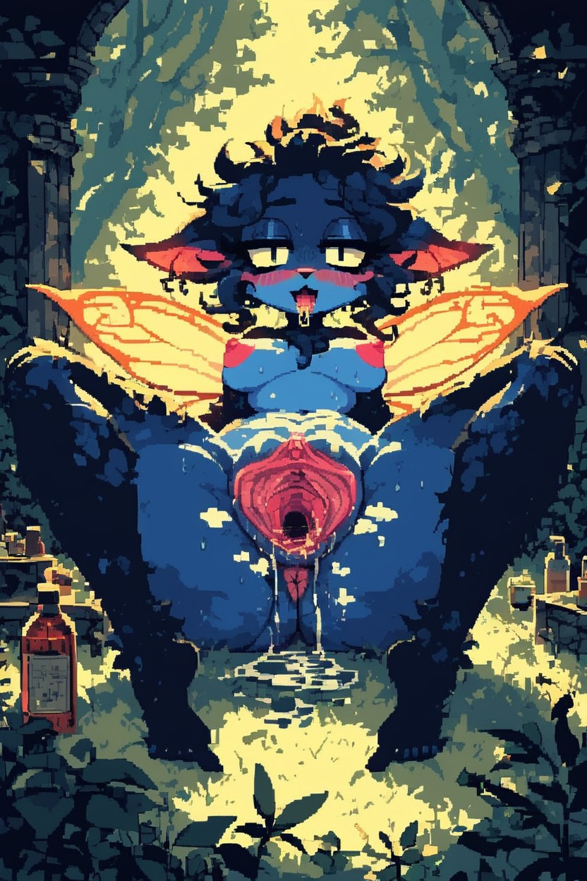 Narrowed Ass, Looking At Viewer, Wrinkly Inner Pussy Furry AI Porn