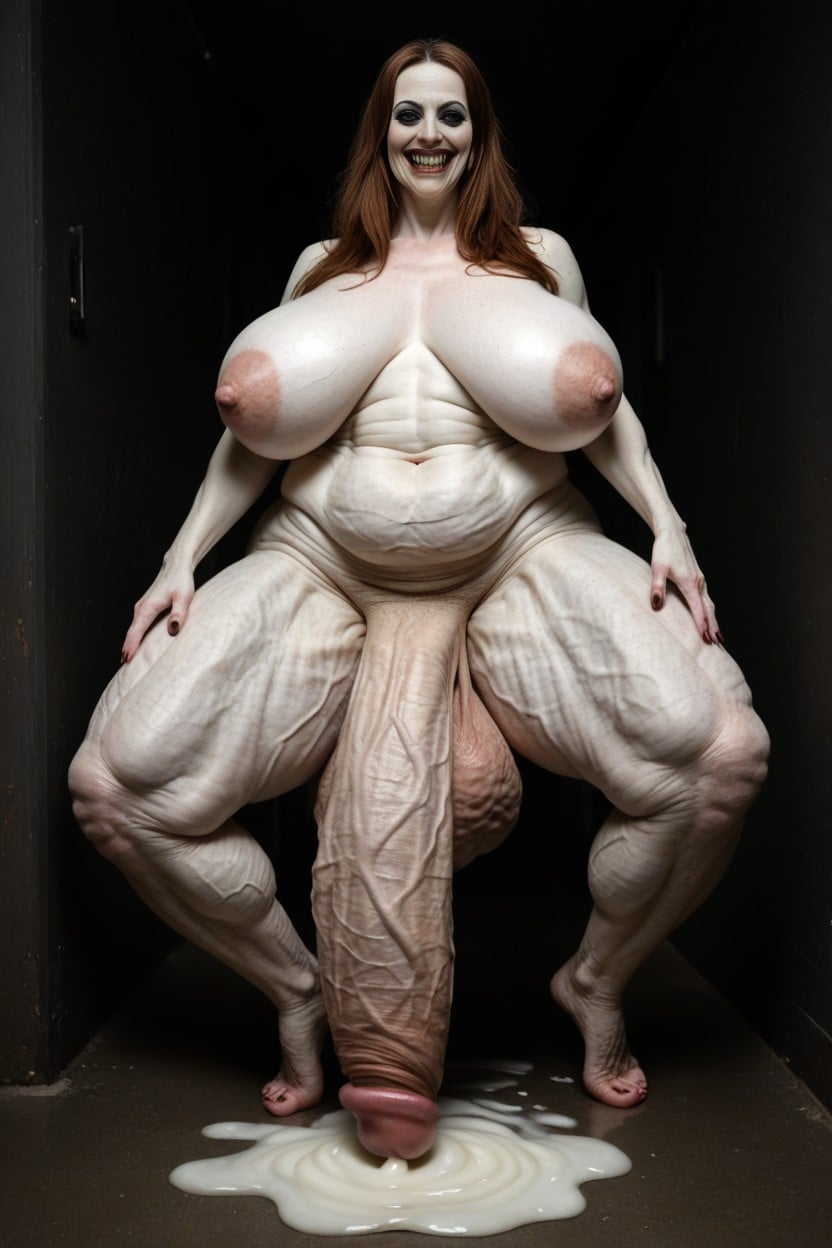 Rotten Teeth, Malnourished, Massive Huge Long Flaccid Hyper Cock Shemale AI Porn