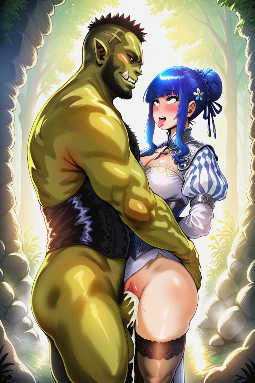 Creampie, Leather Costume, In Forest Hentai AI Porn