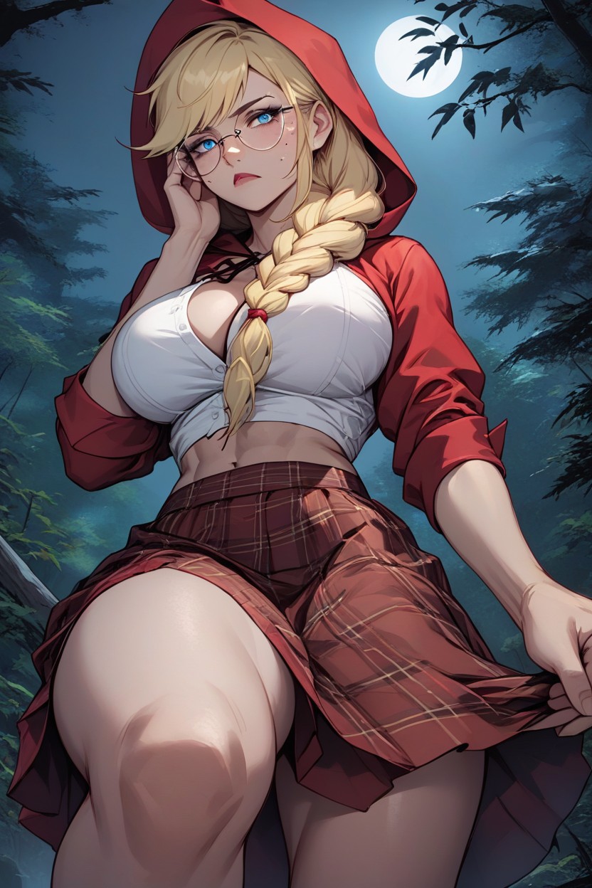 Rolled Up Sleeves, Lipstick, Long Hair Hentai AI Porn