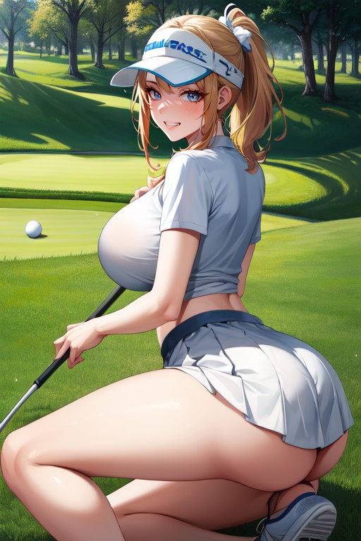 Smug, White Golf Shoes, Gorgeous AI Porn