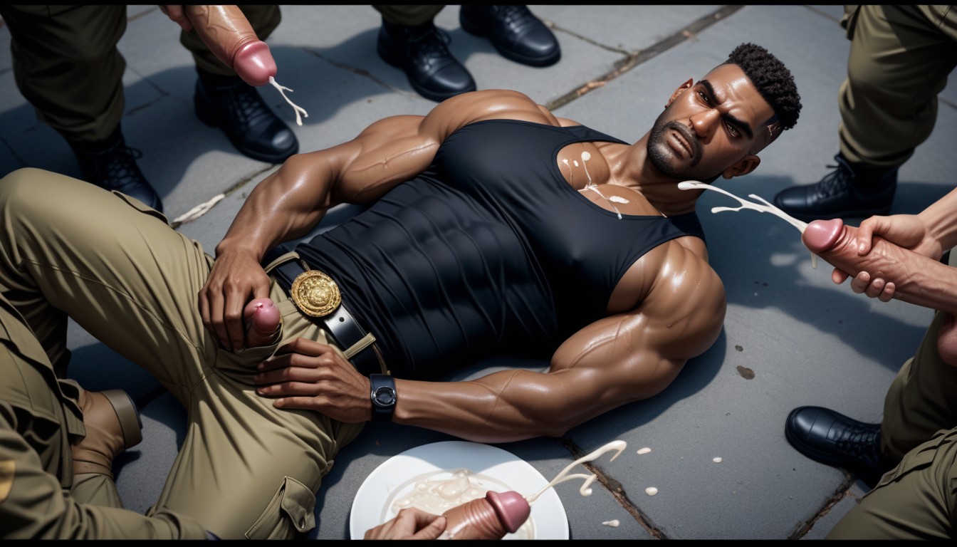 Penis Out, Hairy Body, Muscular Body AI Gay Porn