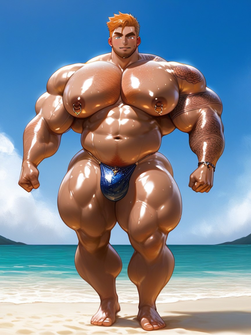 Under, Oiled Skin, Colossal Pecs AI Gay Porn
