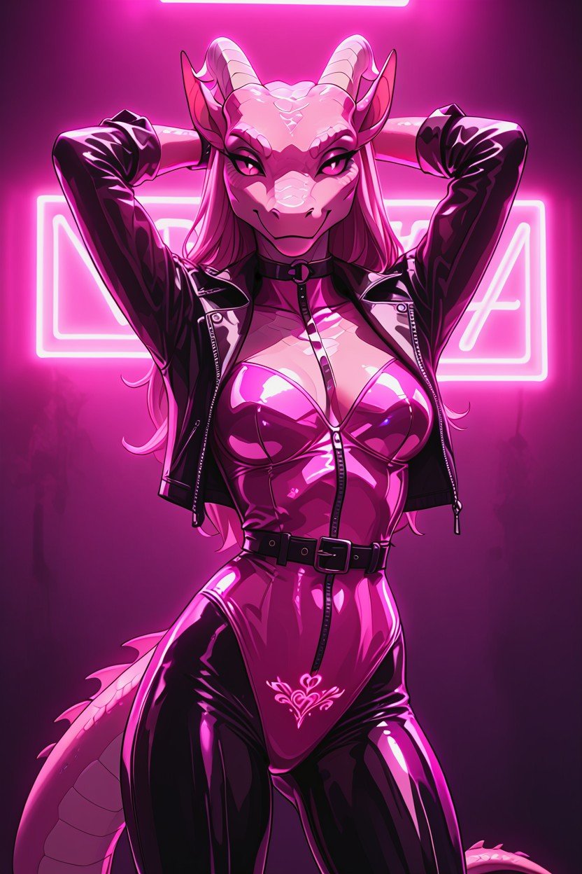 Latex Suit, Crotch Tattoo, Dragon Furry AI Porn