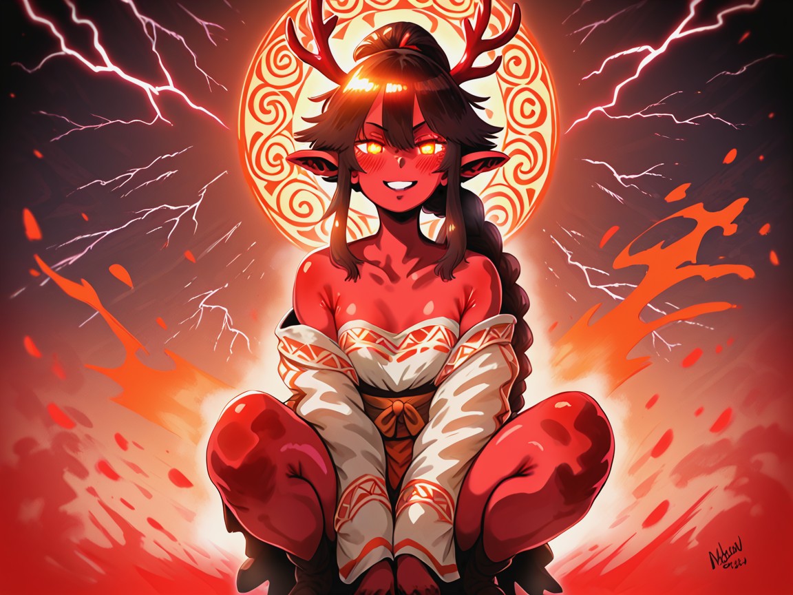 Tight Round Ass, Deer Ears, Waist Length Hair Hentai AI Porn
