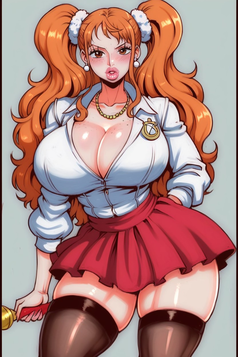 Beautiful Woman, Cake Island Outfit, Thick Lips AI Porn