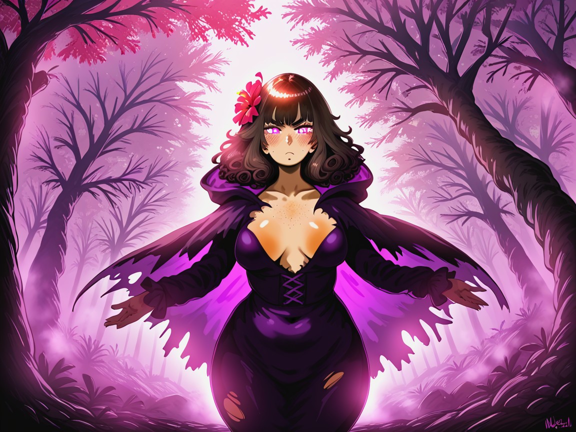 Background Ultra Detailed, Full Ass, Purple Silhouette On Face Hentai AI Porn