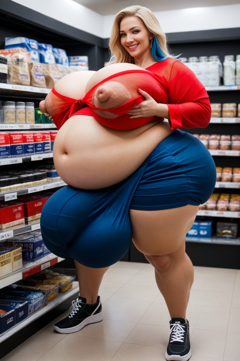 Perfect Skin Tone, Standing, Huge Futanari Cock Bulge AI Porn