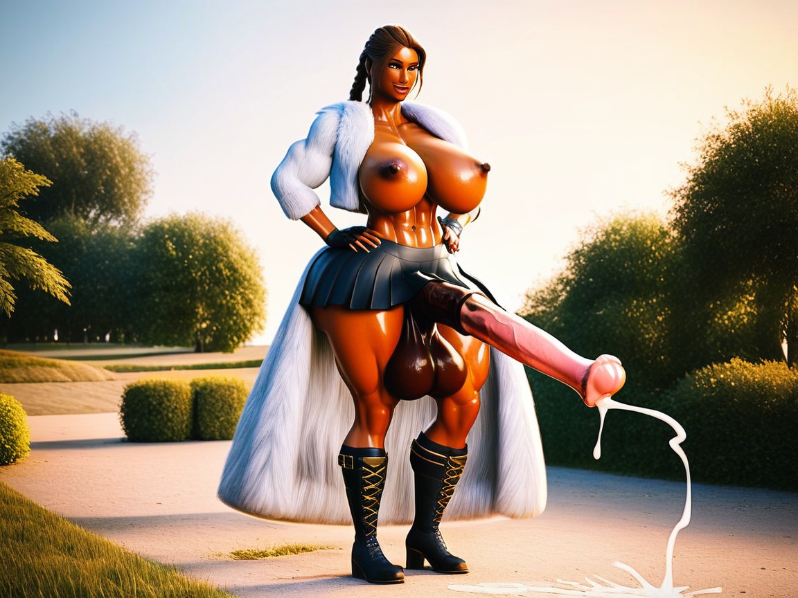 Full Body, Backlit, Open Clothes Shemale AI Porn