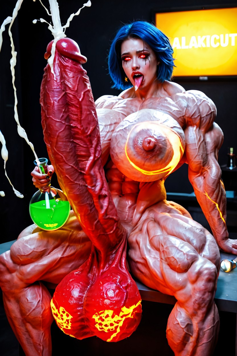 Gigantic Cock Veins, Short Length, Radioactive Muscles Shemale AI Porn