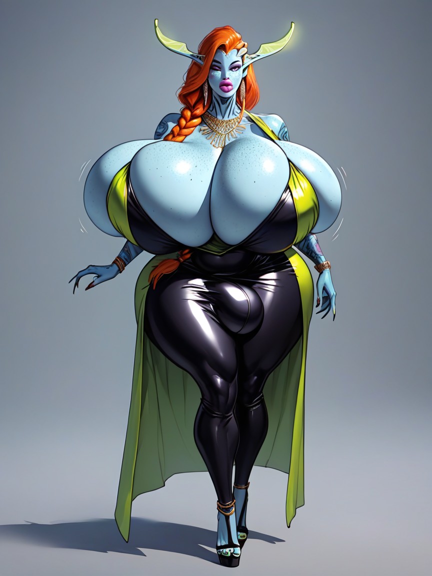 Breast Expansion, Thick Thighs, Cleavage Shemale AI Porn