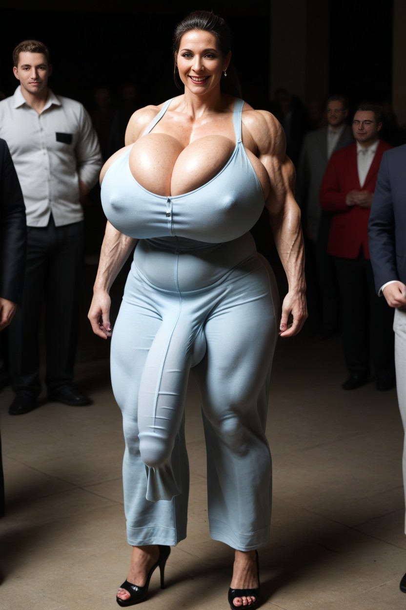 Gigantic Enormous Biceps, Gigantic Scalene, Wide Hips Shemale AI Porn