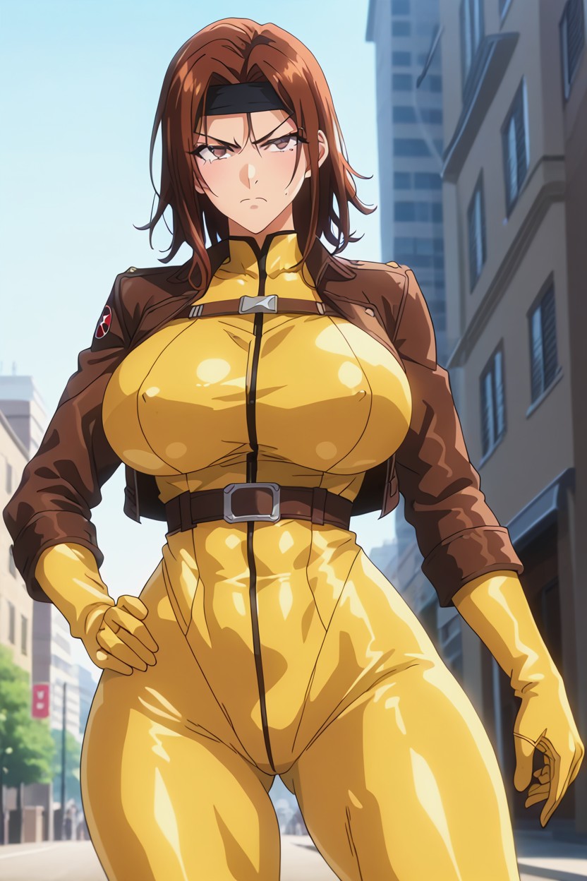 Erect Nipples, Dark Red Hair, Intricate Detail Hentai AI Porn