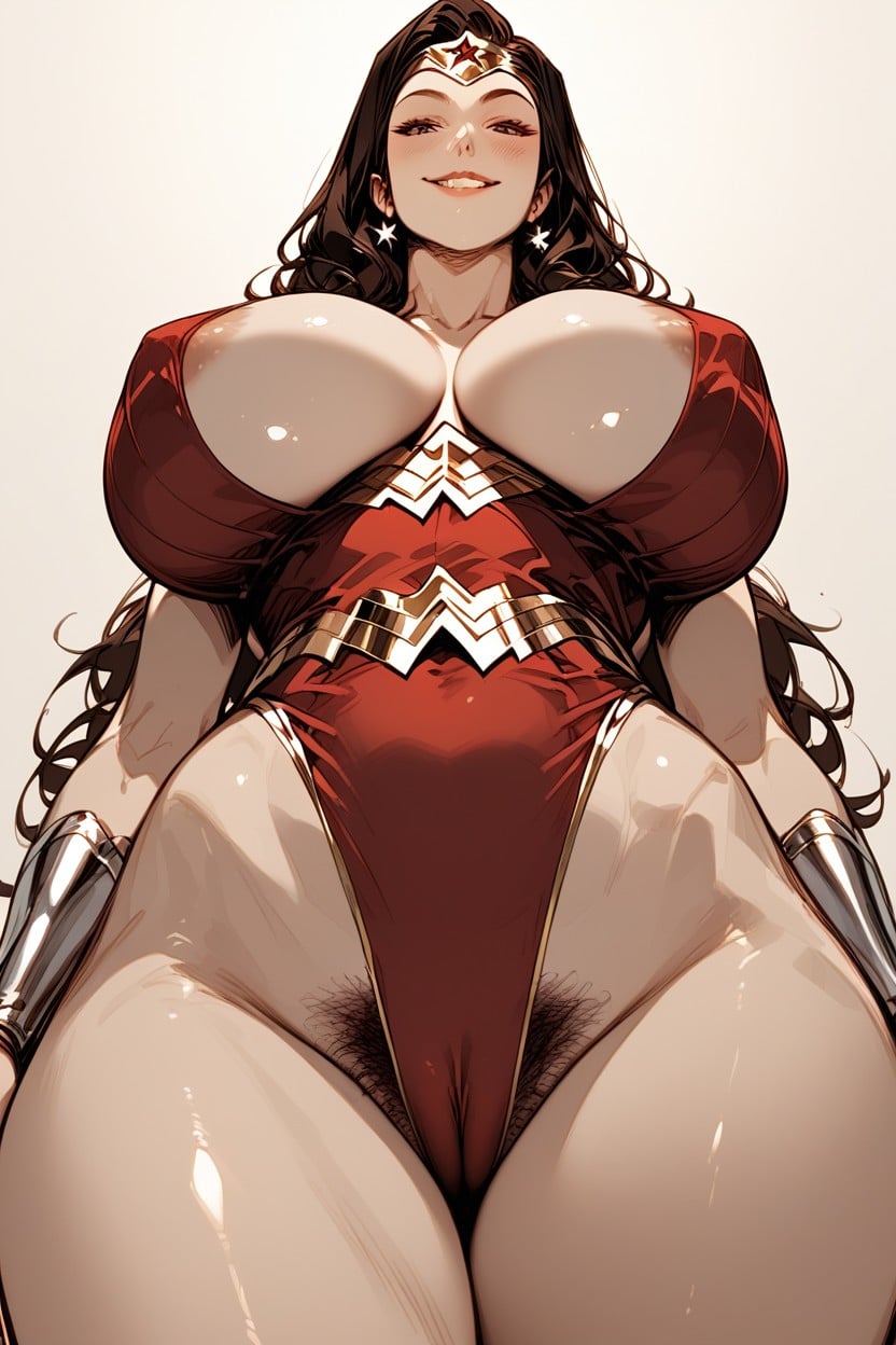 Dark Pubic Hair, Thick Thighs, Wide Waist Hentai AI Porn