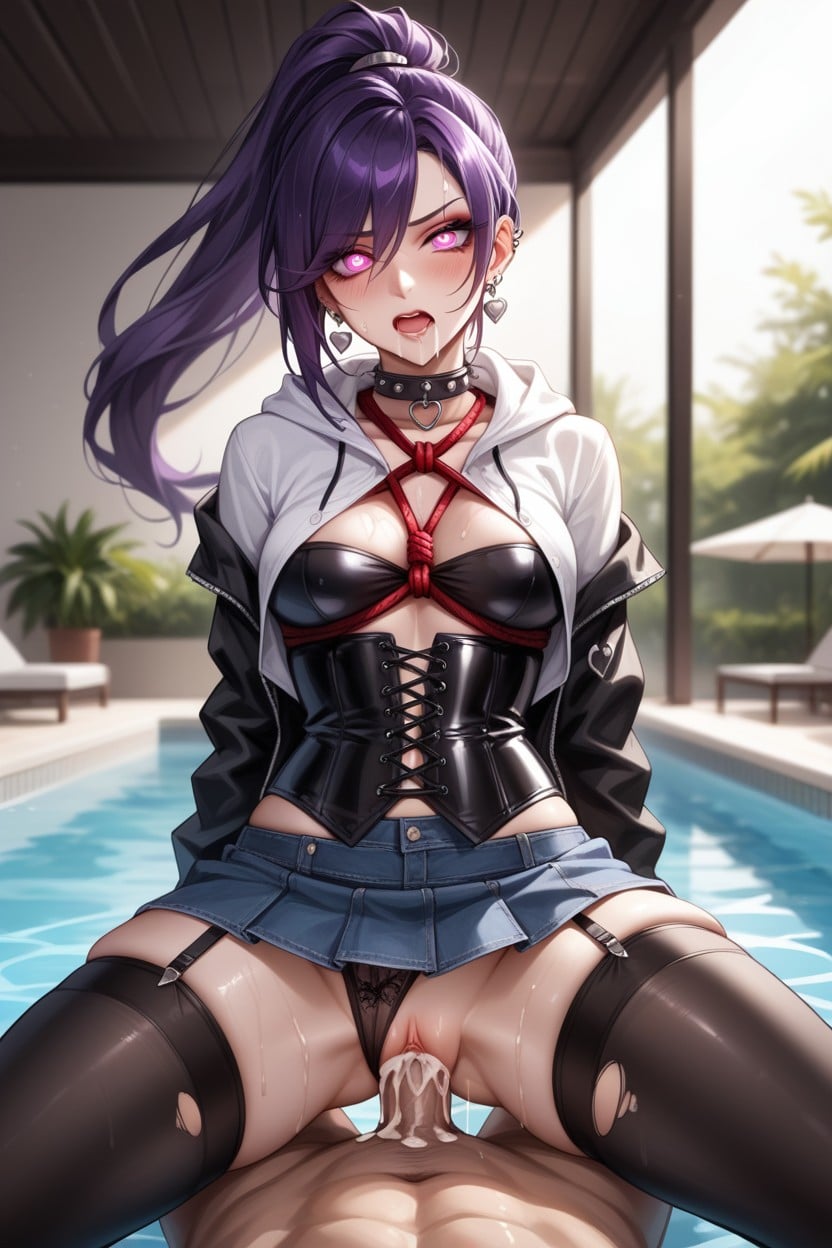 Bottom Up, Ponytail, Love Hearts Hentai AI Porn