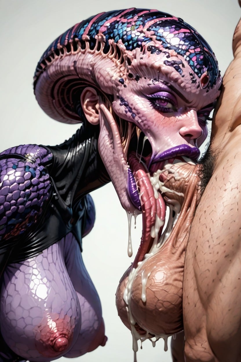 Full Lips, Alien Vagina, Tongue Grabbing Testicles AI Porn