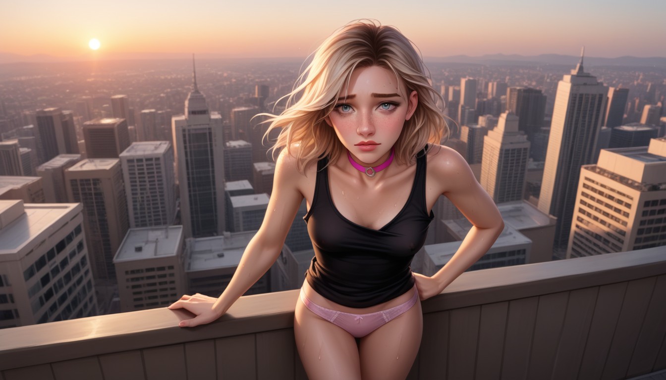 One Breast A Bit Reddish, Sad Face, Sweating Panties Hentai IA
