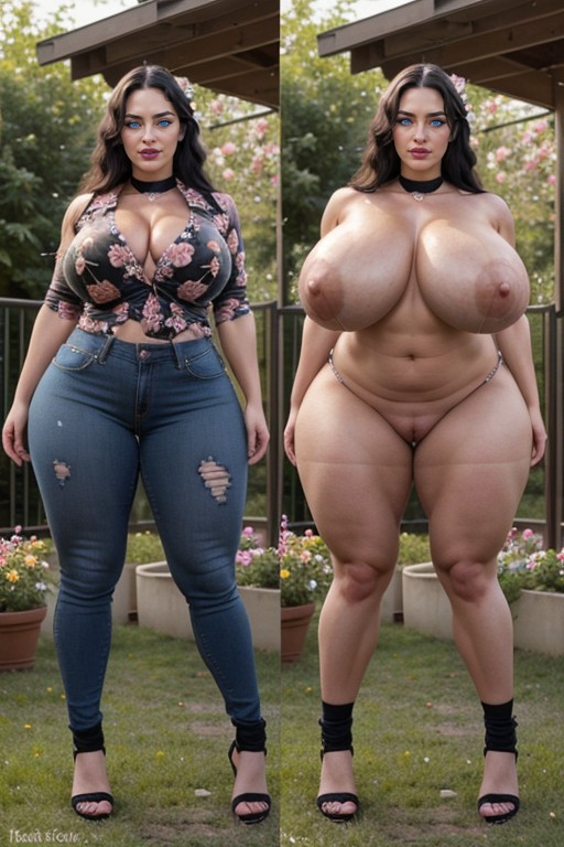 Colossal Ghetto Booty, Extremely Wasp Waist, Extremely Long Hair AI Porn