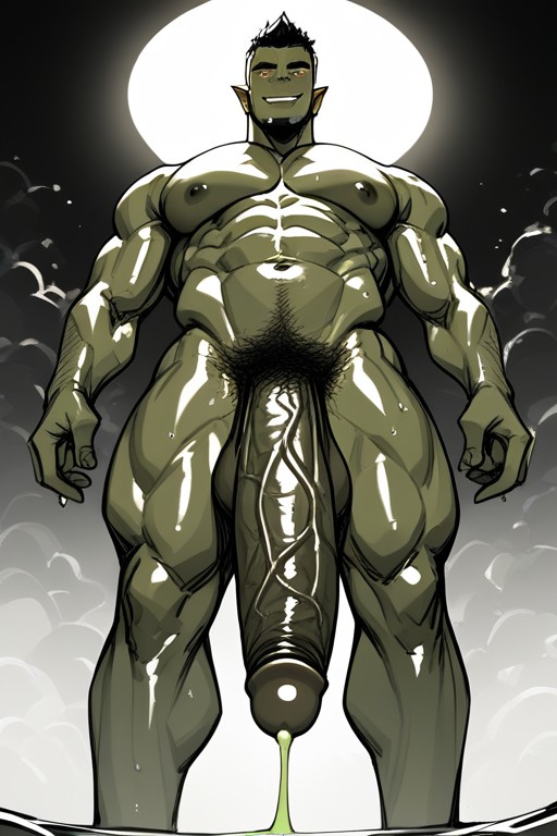 Trimmed Pubic Hair, Bobcut, Orc AI Gay Porn
