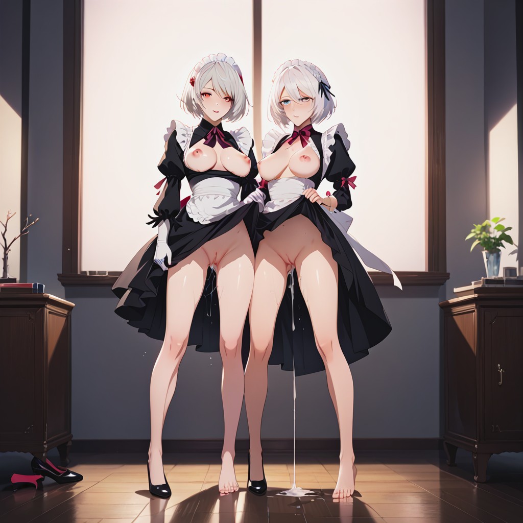 Two Women, Huge Anal Dildo, Corto Hentai IA