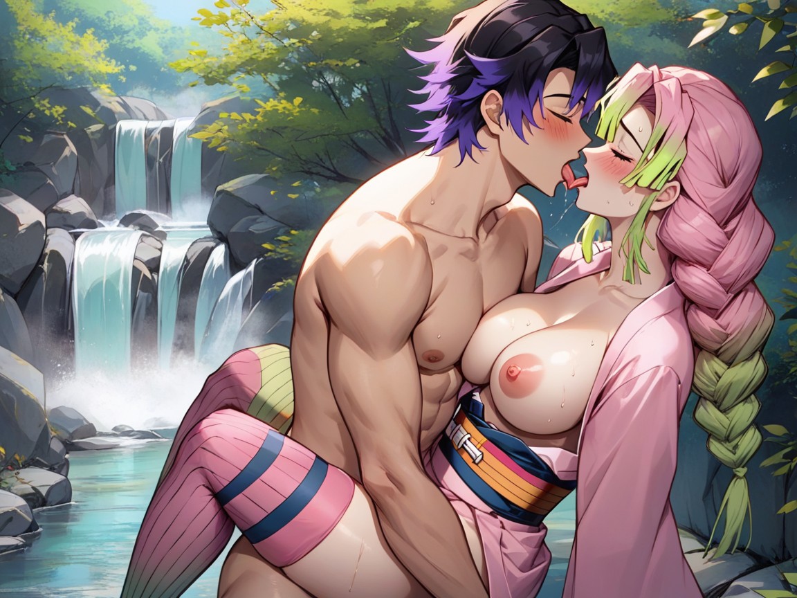 Blushing, Kissing, Licking Hentai AI Porn