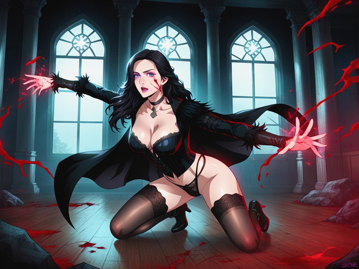 Outline Of Zombies, Dark, Inside Haunted House Hentai AI Porn