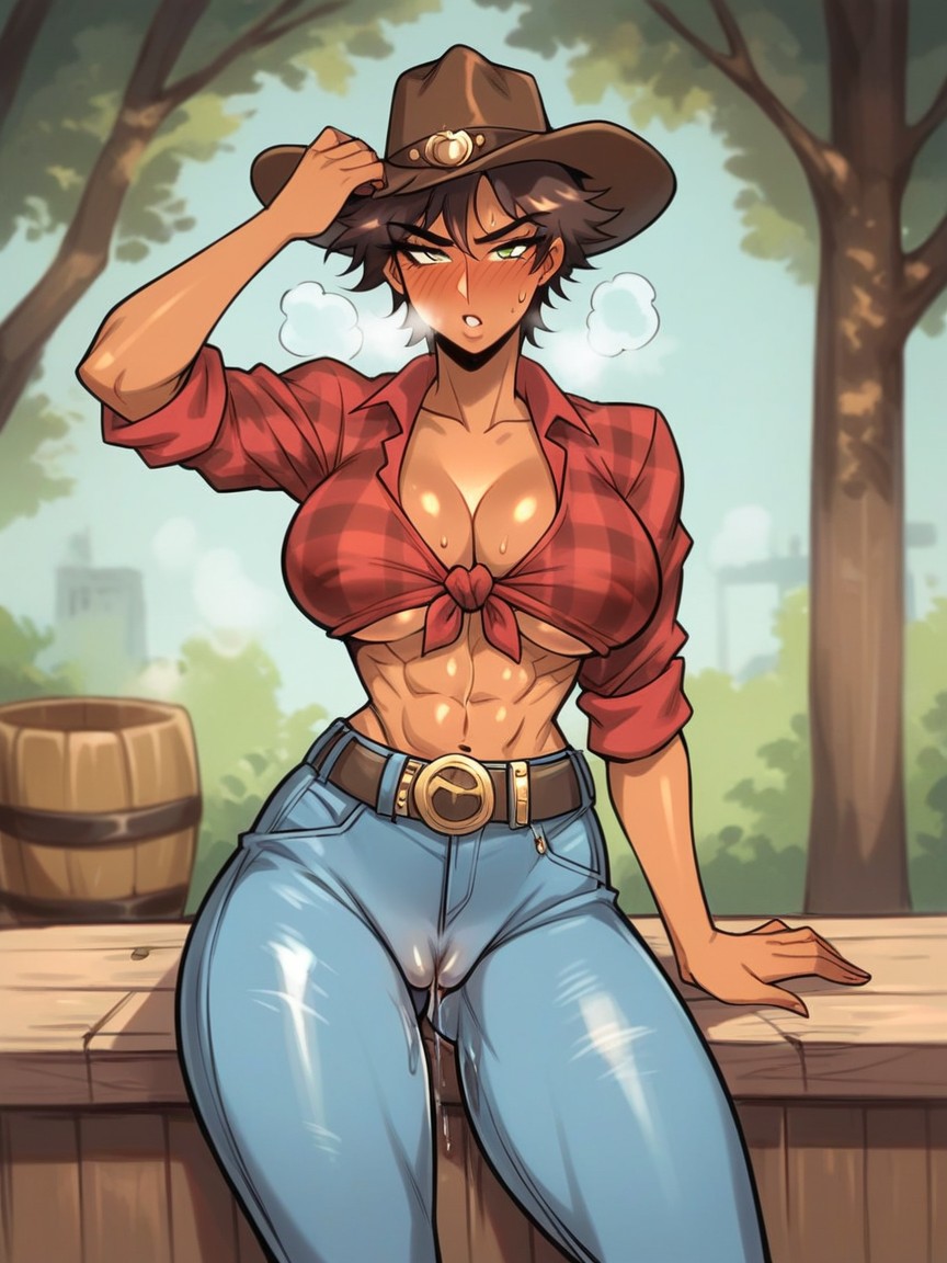 Wet Skin, Medium Breast, Cameltoe Expansion Hentai AI Porn
