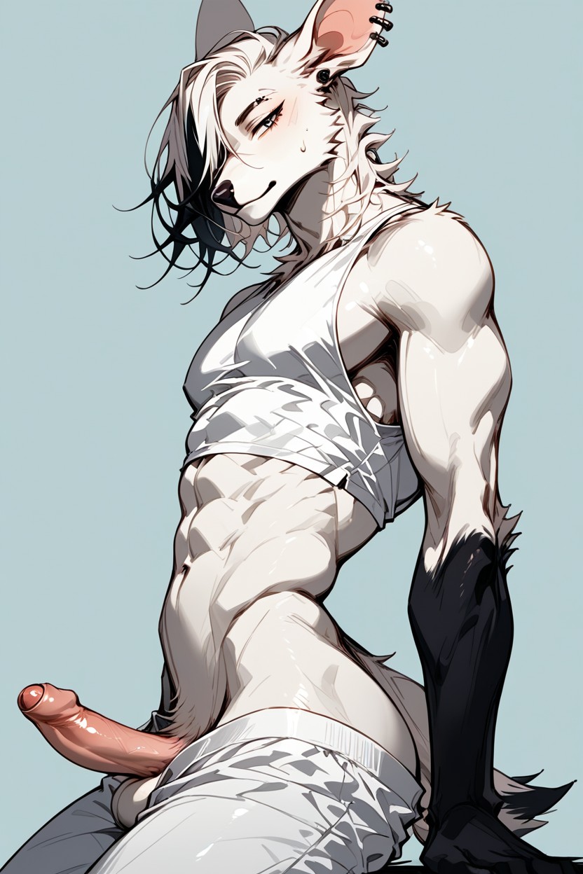 White Butt, Gay, Detailed Porno IA Furry