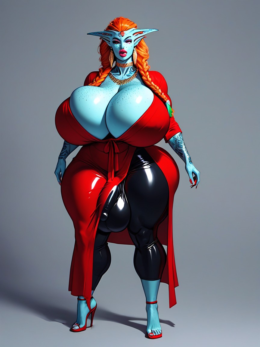 Hyper Bimbo, Hyper Gigantic Breasts, Cleavage Shemale AI Porn