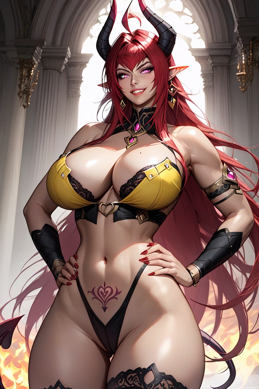 Red Nails, Choker, Eyeshadow Hentai AI Porn