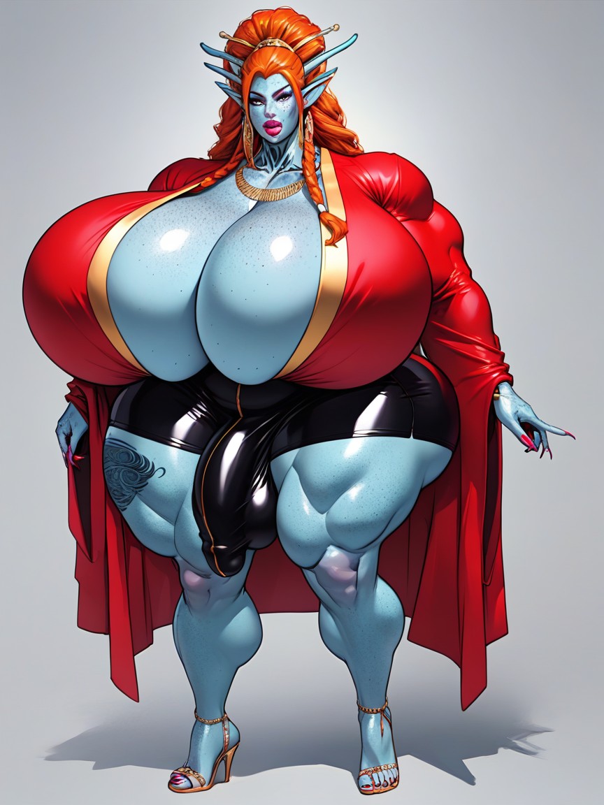 Cleavage, Ass Bigger Than Torso, Full Jewelry Shemale AI Porn