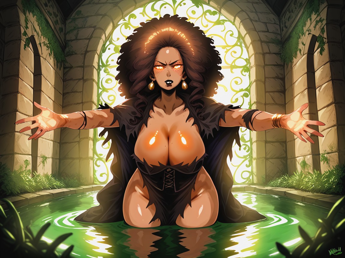 Afro, Vines On Wall, Musculosa Hentai IA