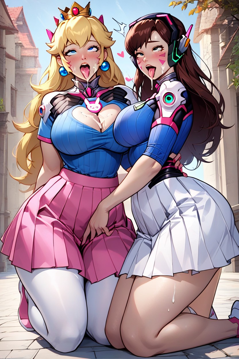 Open Eyes, Rounded Ass, Pleated Skirt AI Porn