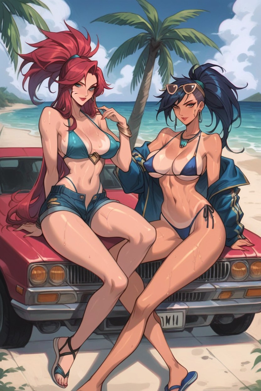 Harem, Vi From League Of Legends, Seductive Hentai AI Porn
