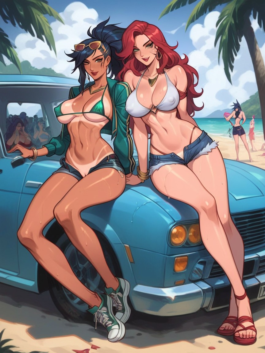 Sexy Women, Erect Nipples, Sneakers And Flip Flops ヘンタイAIポルノ