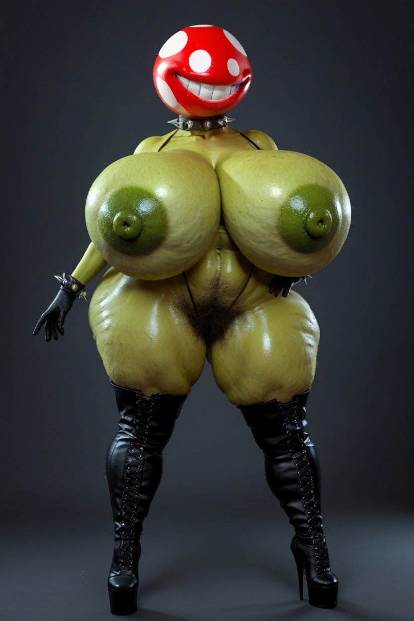 Green Skin, Hyper Long Puffy Nipples, Gigantic Ass AI Porn
