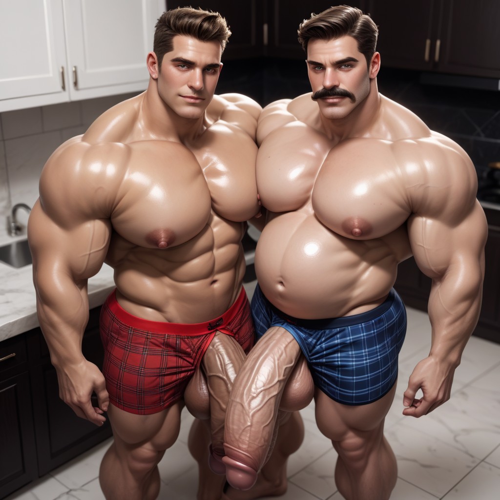 2 People, Huge Cocks, Pretty Eyes AI Gay Porn