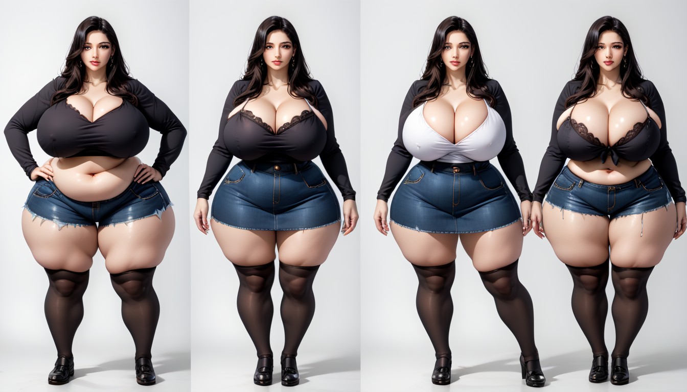 18+, The Most Perfect Sexy Thick Plump Very Fat Asian American Woman, Hyper Mega Fat Ass Expansion BBW AI Porn