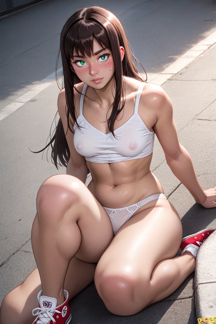 Thickthighs, Gentle Features, Overhead View AI Porn