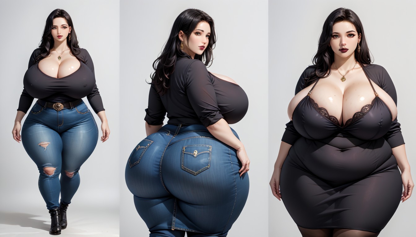Standing, Thick Thighs, Multiple Views BBW AI Porn