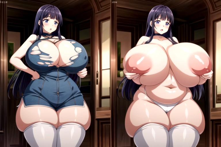 Gothic, Hyper Fat Thick Curvy Fuller Figured Asian American College Woman, The Most Mega Ultra Hyper Enlarging Fat Breasts Expansion Hentai AI Porn