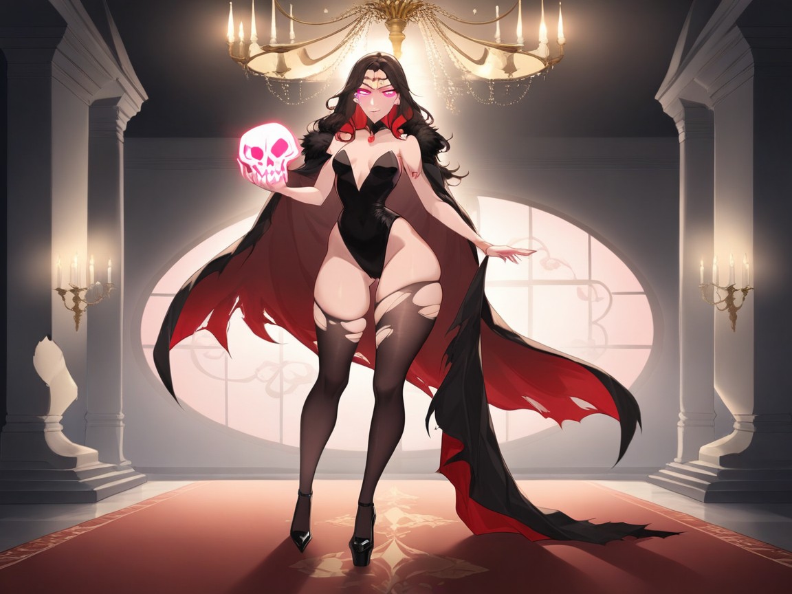 Neon Red Tint Background, Latina, Afterimage Hentai AI Porn