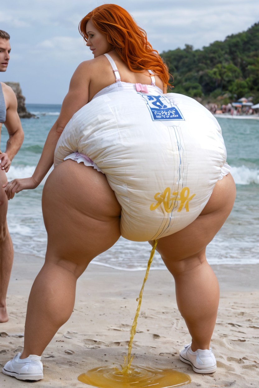 Thick Diaper, Huge Thighs, Lots Of People AI Porn