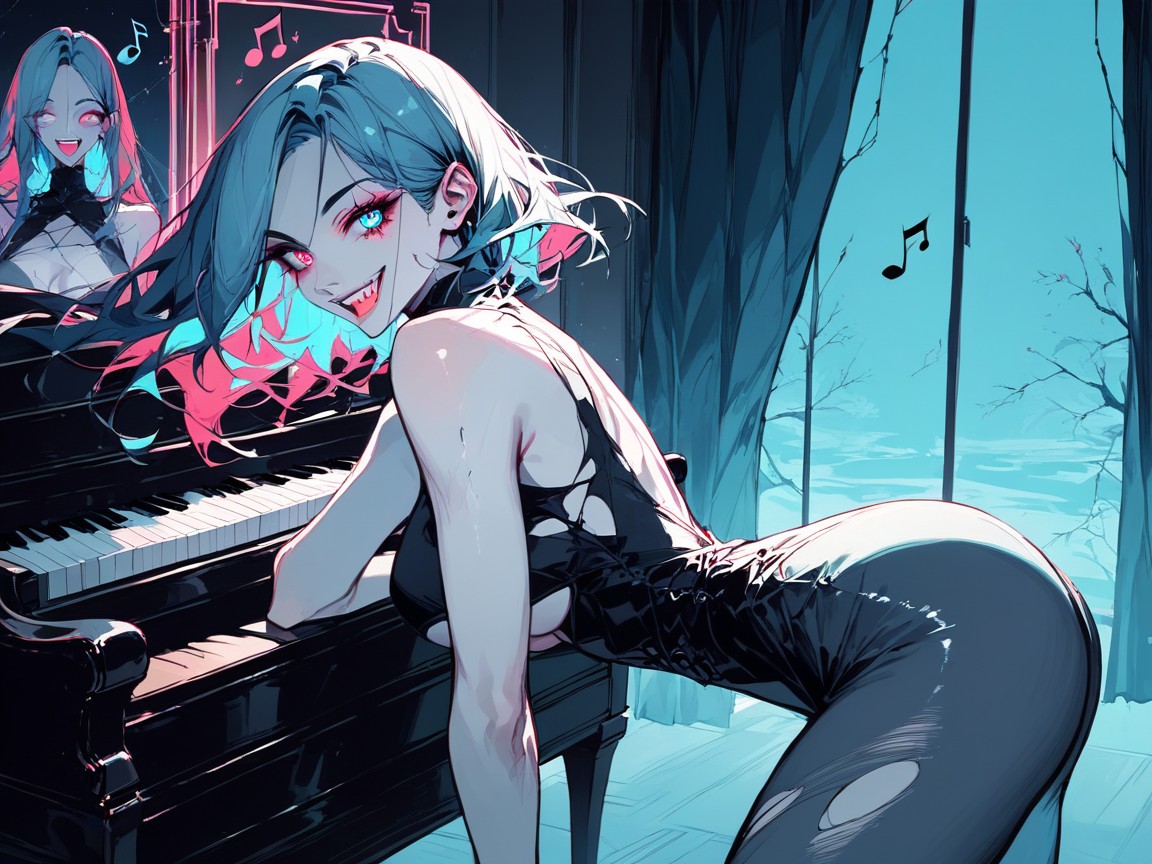 Hourglass Body Type, Red Water, Sound Wave Accent Marks AI Porn