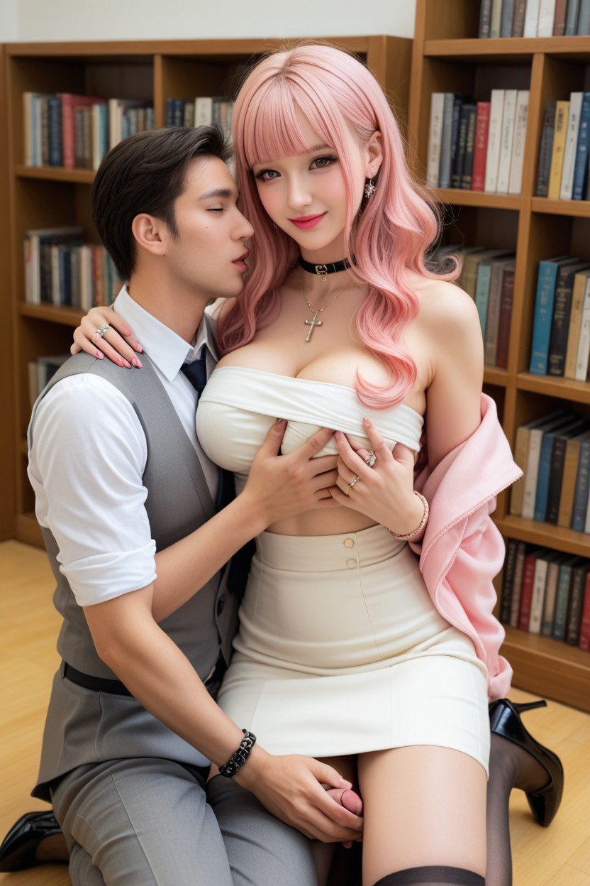 Choker, Grabbing Head, Hazel Eyes Porno IA Asiatique